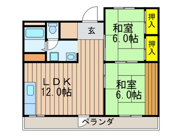 伸栄ハイツの物件間取画像